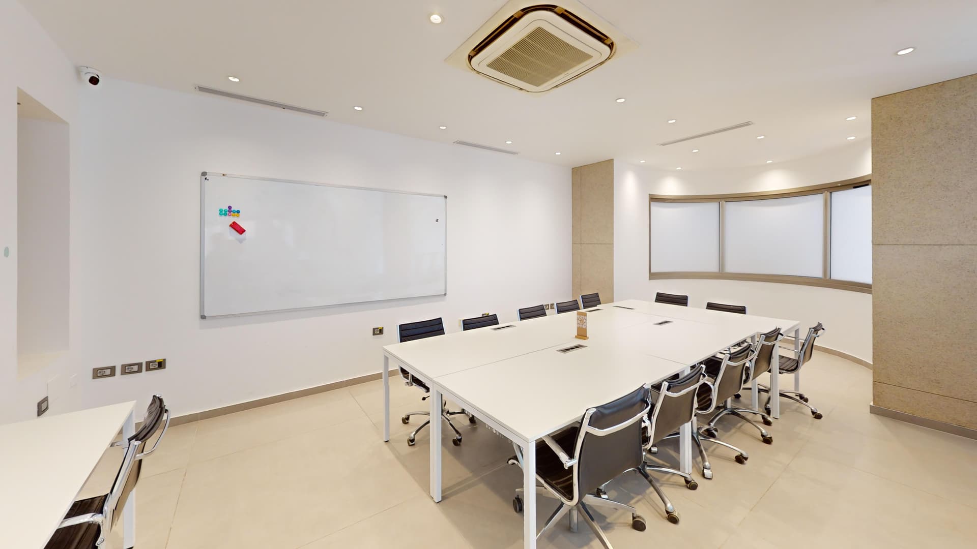 Glass Room - conference table and whiteboard