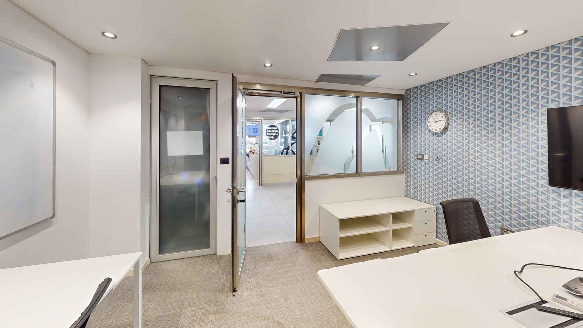 Private office with TV and whiteboard